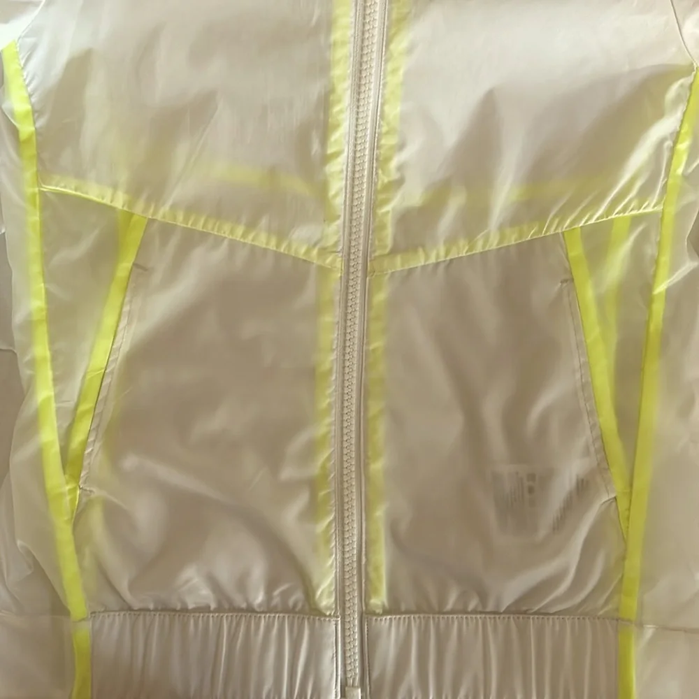 Nike Windbreaker Girls X-Small CU0043-100 White Neon Green Full Zip